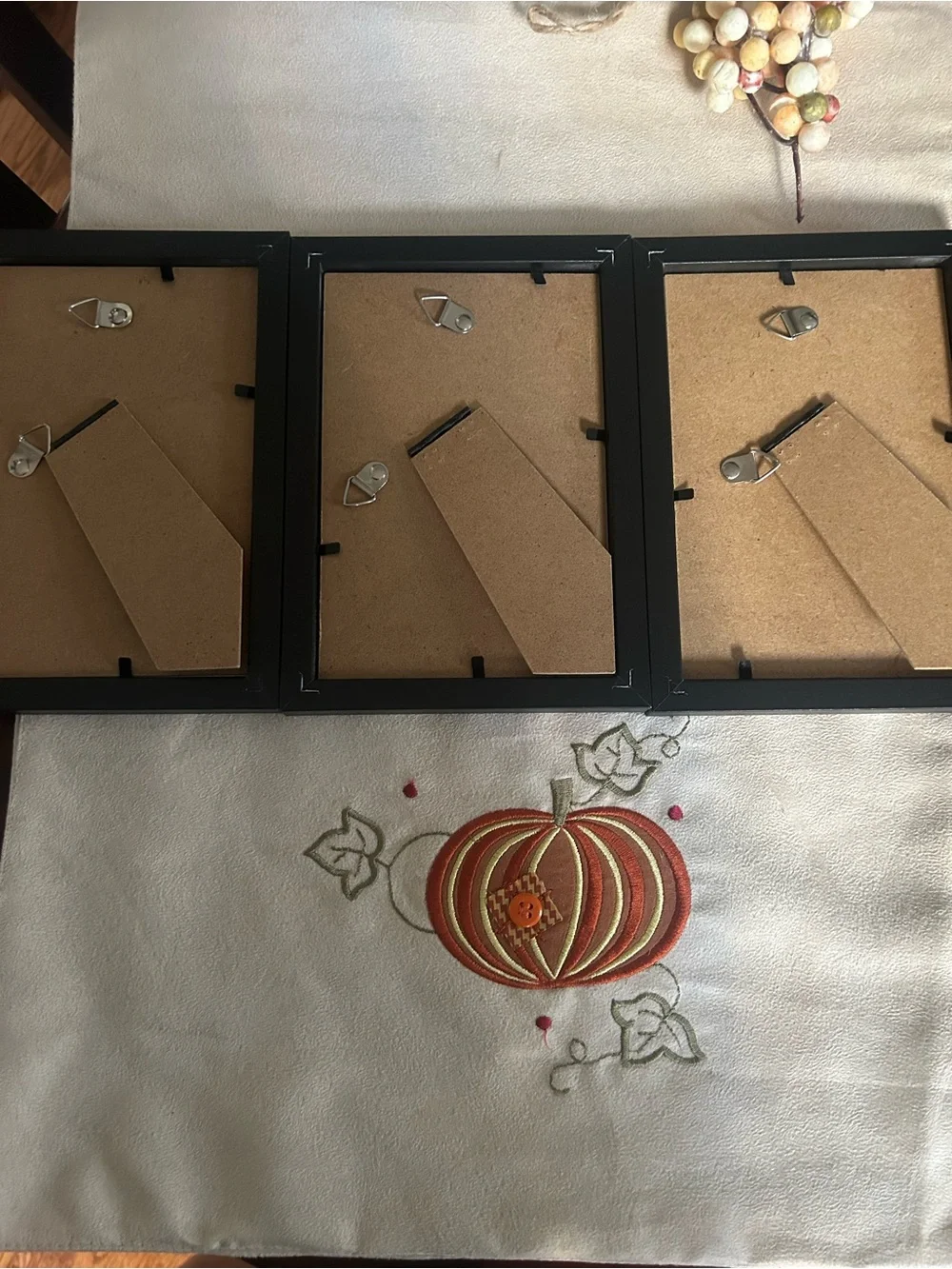 Autumn Pumpkin Wall Art Set - Black Frames 4x6